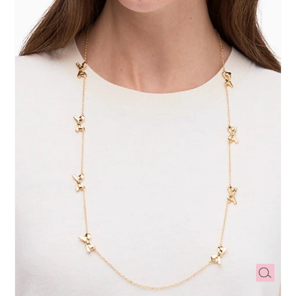 NWOT kate spade gold bow scatter necklace